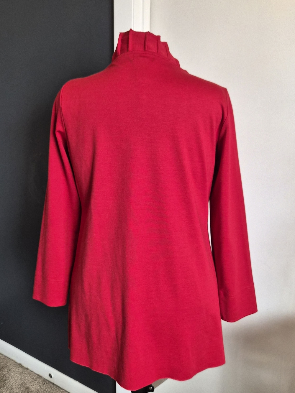 Multiples Red Ruffle-Front Blazer - Picture 3 of 7